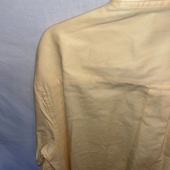 Roundtree & Yorke Dress Shirt Men’s Size Large Yellow Button Up Short Sleeve - Picture 11 of 12